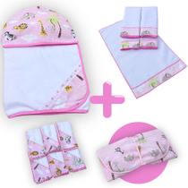 Kit Bebê 13 Peças 1 Toalha de Banho Forrada + 6 Fraldinha Pano de Boca + 5 Toalhinhas Higiênicas + 1 Kit Bebê 13 Peças 1 Toalha de Banho Forrada + 6 Fraldinha Pano de Boca + 5 Toalhinhas Higiênicas + 1