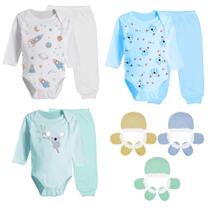 Kit Bebê 15 Peças Body Manga Longa e Mijão + Acessórios Bebê Kit Bebê 15 Peças Body Manga Longa e Mijão + Acessórios Bebê