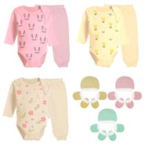 Kit Bebê 15 Peças Body Manga Longa e Mijão + Acessórios Bebê Kit Bebê 15 Peças Body Manga Longa e Mijão + Acessórios Bebê