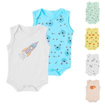 Kit Bebê 2 Peças Body Regata Estampado Verão Menino Menina