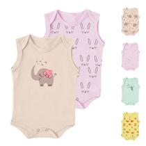 Kit Bebê 2 Peças Body Regata Estampado Verão Menino Menina