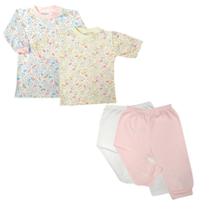 Kit Bebê 4 Pças Camiseta Estampada e Calça Mijão Malha Promo Kit Bebê 4 Pças Camiseta Estampada e Calça Mijão Malha Promo