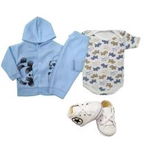 Kit Bebê 4Pçs Roupa Com Sapatinho Estiloso Menino Menina - Koala Baby
