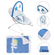 Kit Bebê Azul: Cadeira Descanso Nap Time + Cobertor Macio