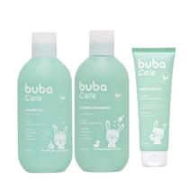 Kit Bebê Banho Shampoo Condicionador e Hidratante Suave Buba Care 250mL Vegan Sem Lágrimas