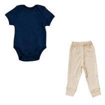 Kit Bebê Calça Pé Reversível + Body manga curta Tamanho P Kit Bebê Calça Pé Reversível + Body manga curta Tamanho P