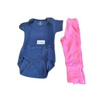 Kit Bebê Calça Pé Reversível Vira Pé + Body manga curta- RN