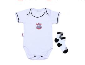 Kit Bebê Corinthians 2 Peças Com Body e Meia Oficial unisex