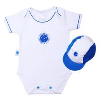 Kit Bebê Cruzeiro com Body e Boné Oficial