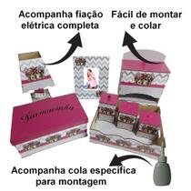 Kit Bebe Decoração Coroa Berço Adesivado Mdf Quarto Menina