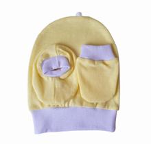 Kit Bebê em Malha 100% algodão 3 pçs (Gorro, Pantufa e Luva) Recem Nascido Confecções Castelo