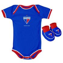 Kit Bebê Fortaleza Com Body e Pantufa Azul Torcida Baby