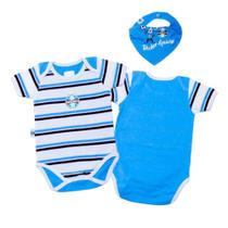 Kit Bebê Grêmio Com Body e Bandana Oficial