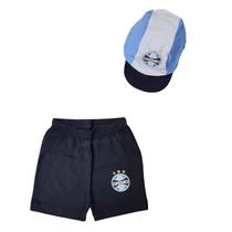 Kit Bebê Grêmio Com Shorts e Boné Oficial Kit Bebê Grêmio Com Shorts e Boné Oficial