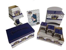 Kit Bebe Higiene Quarto Decoração Maternidade Urso Príncipe