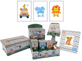 Kit Bebe Higiene Urso Bebe Decoração Com Trio De Quadros - CasaBebeDecor