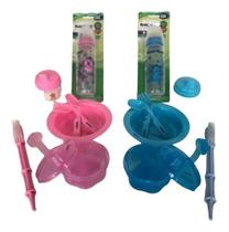 Kit Bebe Mamadeira + Escova De Limpeza + Porta Leite Em Pó + Prato + 2 Talheres + Copo