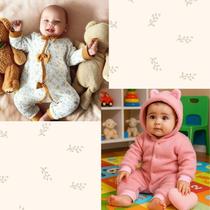 Kit Bebê Menina Macacão Teddy e Florzinha Macio e Conforto
