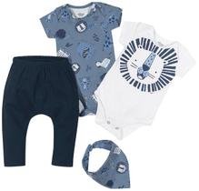 Kit Bebê Menino 'Body, Calça Saruel e Babador Lion'