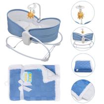 Kit Bebê Menino: Cadeira Moisés + Cobertor Sherpa Azul Kit Bebê Menino: Cadeira Moisés + Cobertor Sherpa Azul