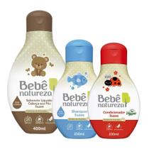 Kit Bebê Natureza Shampoo Suave 230ml + Condicionador Suave 230ml + Sabonete Liquido 400ml