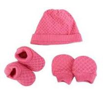 Kit Bebê Pimpolho RN Gorro Luva & Sapato - Rosa