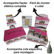 Kit Bebe Quarto Menina Coroa Decoração Berço Maternidade Mdf