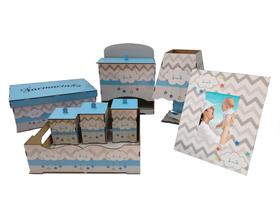 Kit Bebe Quarto Menino Berço Maternidade Decorativo Nuvem