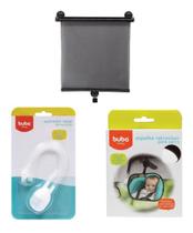 Kit Bebe Quebra Sol + Aspirador Nasal E Espelho Retrovisor - Buba