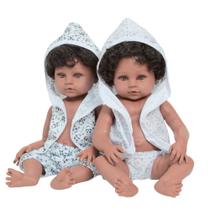 Kit Bebê Reborn Gêmeos Saída de Banho Pandinha e Coelhinho Kit Bebê Reborn Gêmeos Saída de Banho Pandinha e Coelhinho