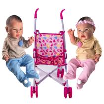 Kit Bebe Reborn Realista Gêmeos + Carrinho de Bebê Kit Bebe Reborn Realista Gêmeos + Carrinho de Bebê