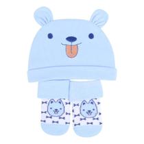Kit Bebê Recém-Nascido Pimpolho Gorro + Meia Masculino