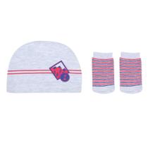 Kit Bebê Recém-Nascido Pimpolho Gorro+ Meia Menino Kit Bebê Recém-Nascido Pimpolho Gorro+ Meia Menino