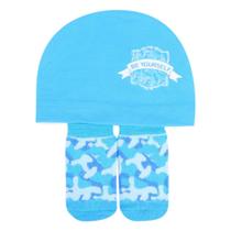 Kit Bebê Recém-Nascido Pimpolho Gorro+ Meia Menino Kit Bebê Recém-Nascido Pimpolho Gorro+ Meia Menino