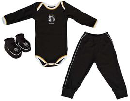 Kit Bebê Santos 3 Peças Longo Preto - Torcida Baby Kit Bebê Santos 3 Peças Longo Preto - Torcida Baby