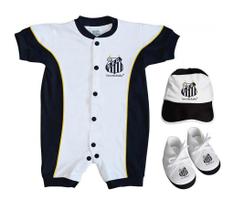 Kit Bebê Santos 3 Peças Manga Curta - Torcida Baby