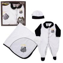 Kit Bebê Santos Macacão Manta e Gorro Plush - Oficial Kit Bebê Santos Macacão Manta e Gorro Plush - Oficial