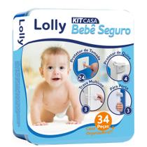 Kit Bebê Seguro com Protetor de Tomada e Quina, Trava e Pára Porta 34 peças - Lolly - Lolly Baby