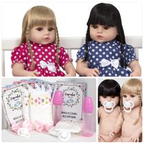 Kit Bebe Tipo Reborn Gêmeas Princesas Cabelo Longo + Itens Kit Bebe Tipo Reborn Gêmeas Princesas Cabelo Longo + Itens