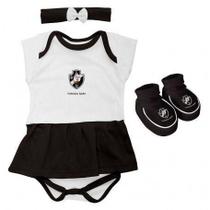 Kit Bebê Vasco 3 Peças Menina Torcida Baby