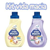 Kit Bebê Vida Macia Lava Roupas Amaciante Glicerina e Camomila 500ml