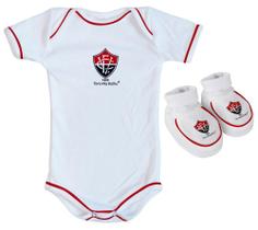 Kit Bebê Vitoria 2 Peças Branco Torcida Baby Kit Bebê Vitoria 2 Peças Branco Torcida Baby