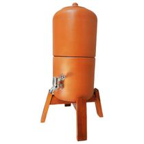 Kit Bebedouro De Barro Purificador Natural Com Copo Agua