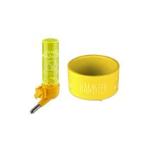 Kit Bebedouro E Comedouro De Hamster N 2 Amarelo Injetfour