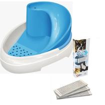 Kit Bebedouro Fonte MecPet Tobo + Refil de Filtros Azul Bivolt Pets