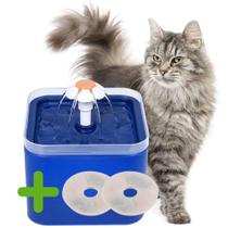 KIT Bebedouro Inteligente Gato Automático Circulação Fonte Dispensor Água Pet Cão + 02 Filtros Extras