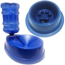 Kit Bebedouro Não Molha Pelo+Comedouro Lento/Regime Para Pet