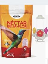 Kit Bebedouro P Beija Flor 3 Flores C Chapéu E Nectar 250g