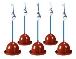 Kit Bebedouro Pendular Automático Aves Opusplast 5 Unidades