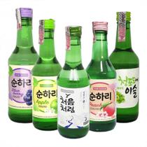 Kit Bebida Coreana Soju 5 Sabores Mistos Chum Churum & Jinro